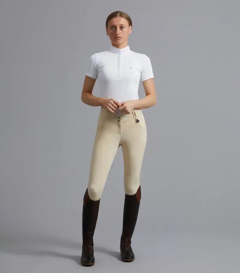 Premier Equine Ladies Sophia Full Seat High Waist Competition Riding Breeches in Vanilla