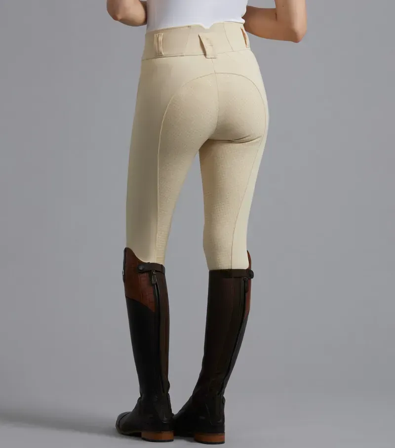 Premier Equine Ladies Sophia Full Seat High Waist Competition Riding Breeches in Vanilla-3