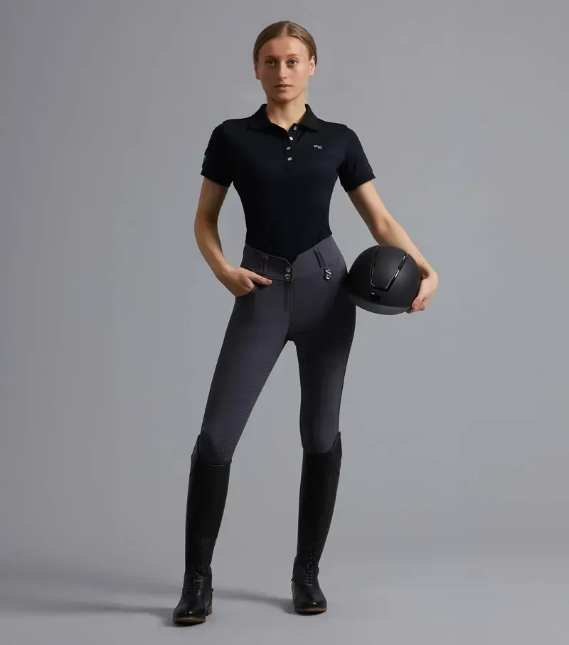 Premier Equine Ladies Sophia Full Seat High Waist Riding Breeches in Anthracite-4