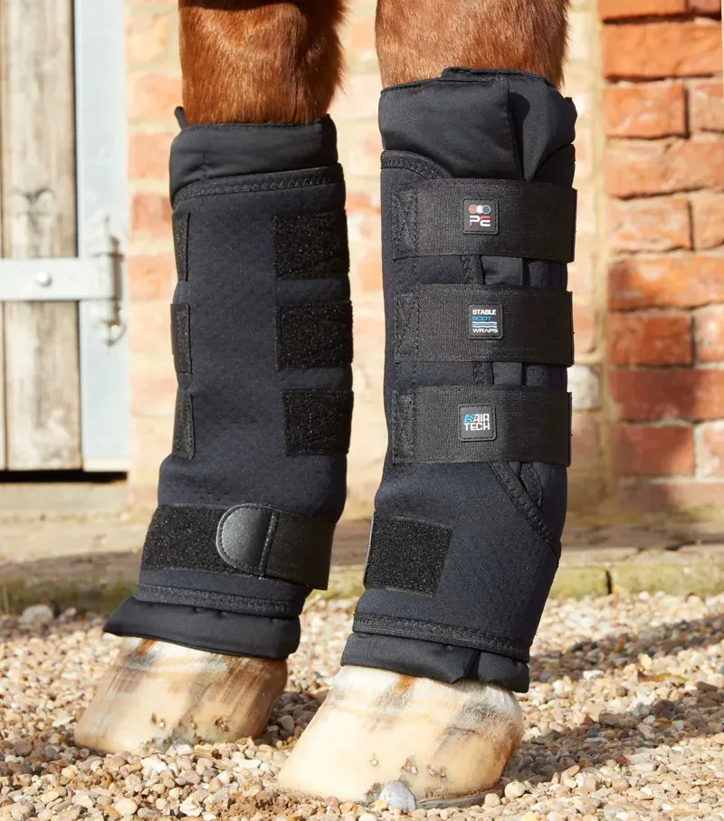 Premier Equine Stable Boot Wraps with Liners in Black