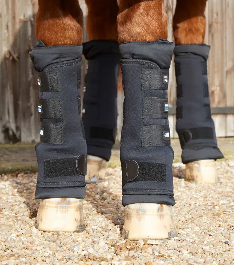 Premier Equine Stable Boot Wraps with Liners in Black-2