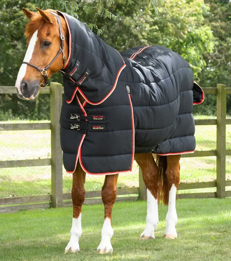 Premier Equine 450g Stable Buster Stable Rug with Neck Cover in Black