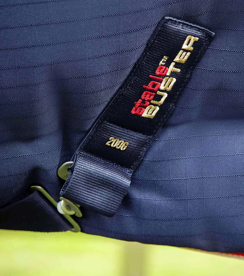 Premier Equine Stable Buster 200g 6'3 Stable Rug With Neck Cover in Navy-4