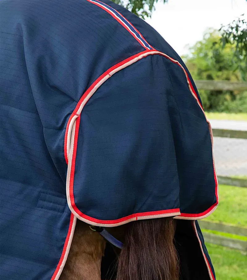 Premier Equine Stable Buster 200g 6'3 Stable Rug With Neck Cover in Navy-5