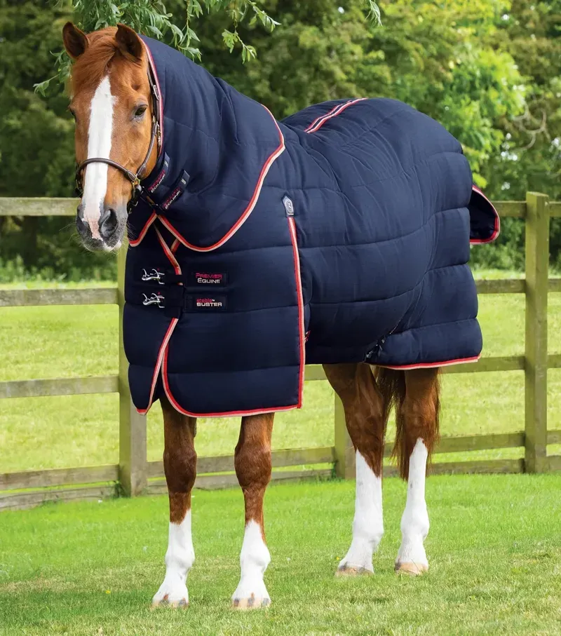 Premier Equine Int. Stable Buster 450g Stable Rug With Neck Cover 7'3 in Navy