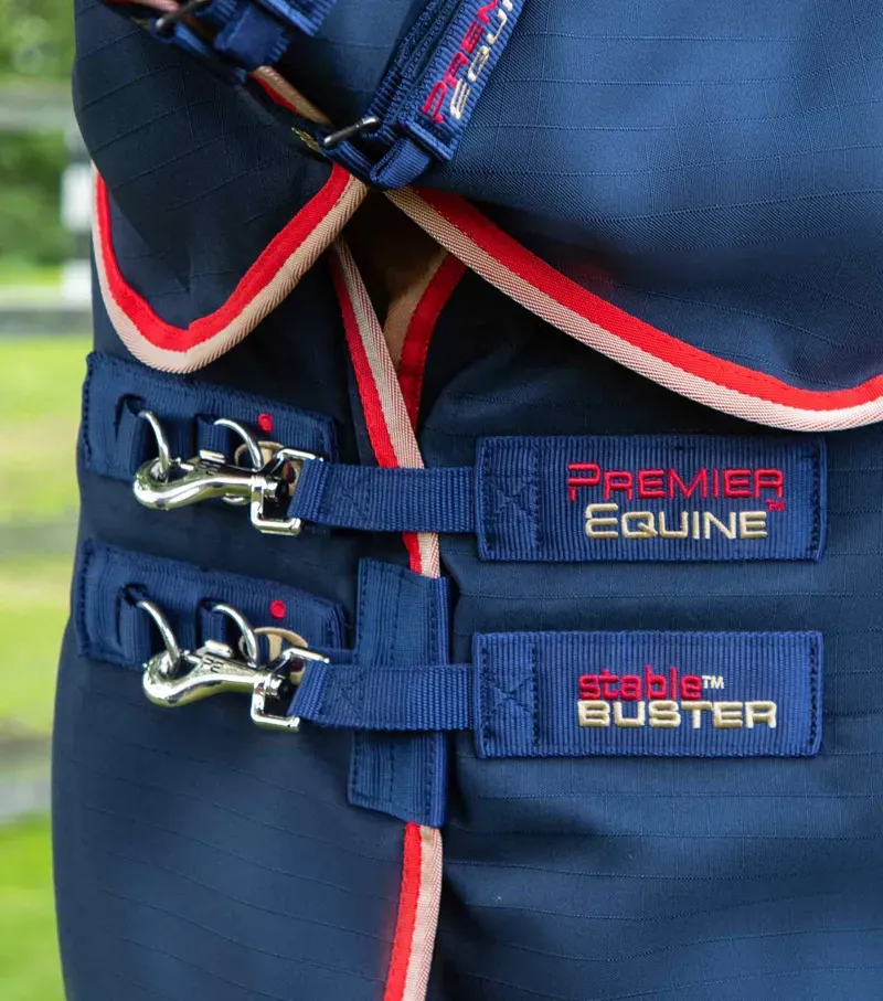 Premier Equine Int. Stable Buster 450g Stable Rug With Neck Cover 5'6 in Navy-2