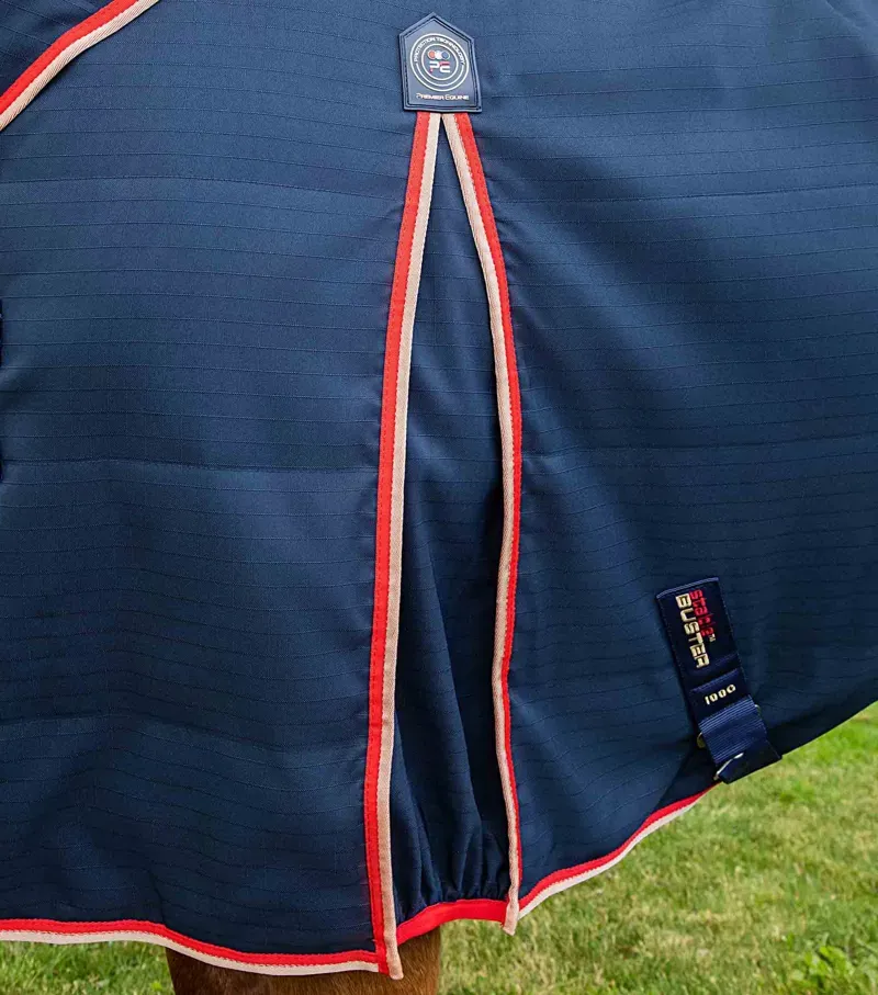 Premier Equine Int. Stable Buster 450g Stable Rug With Neck Cover 6'3 in Navy-3