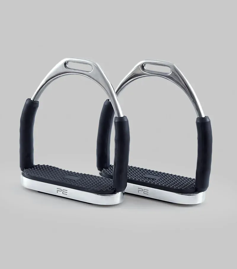 Premier Equine Stainless Steel Flexi Stirrups in Silver