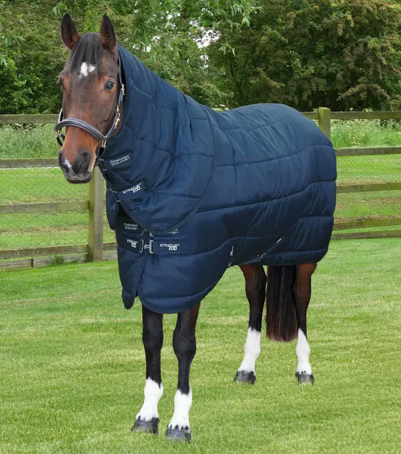 Premier Equine 200g Stratus Stable Rug With Neck Cover in Navy