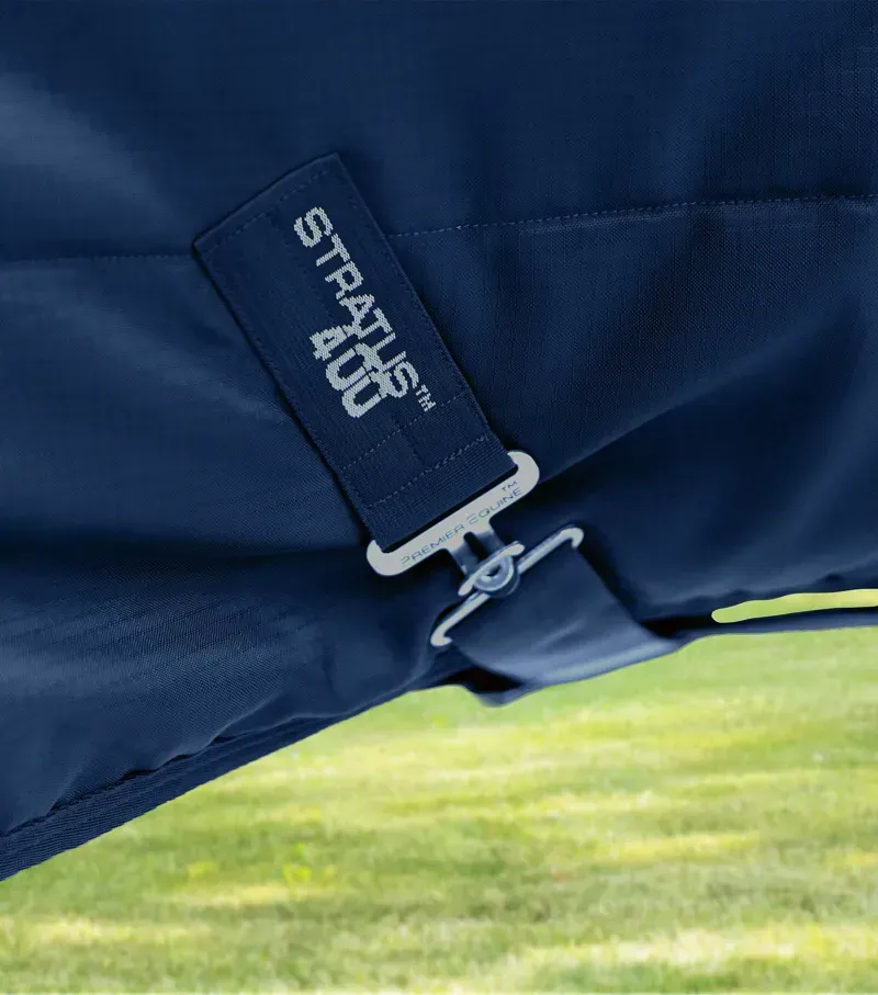 Premier Equine 400g Stratus Stable Rug With Neck Cover in Navy-4