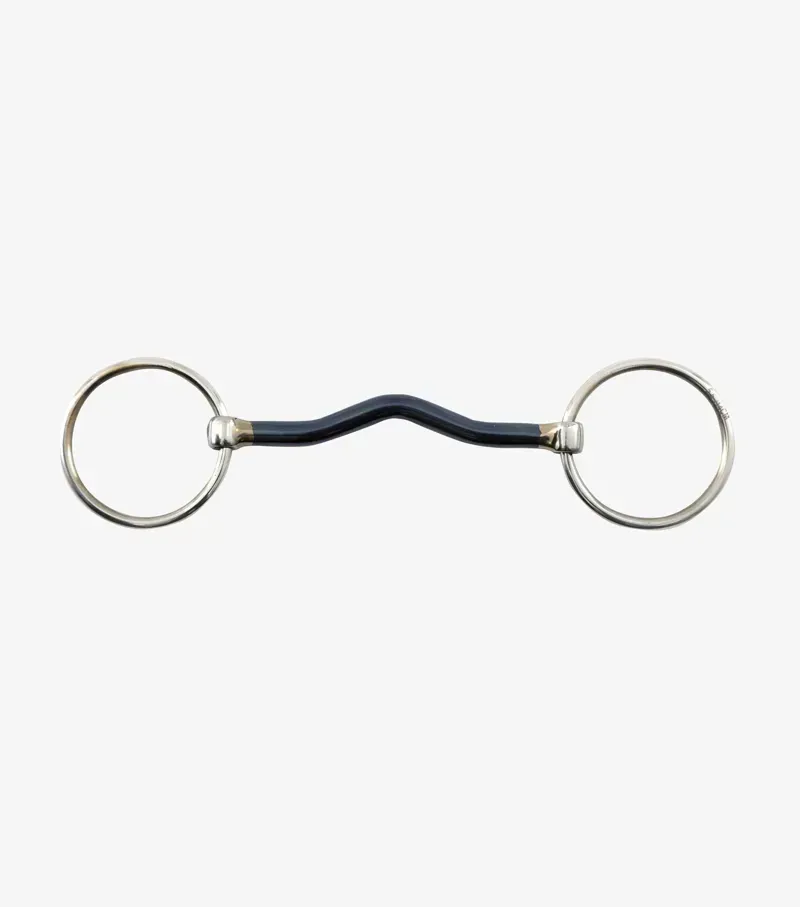 Premier Equine Blue Sweet Iron Loose Ring Mullen Mouth Snaffle in Silver