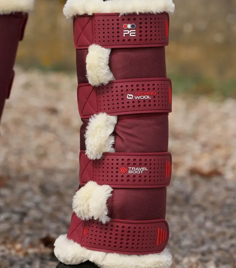 Premier Equine Int. Ltd. Techno Wool Travel Boots in Burgundy-1