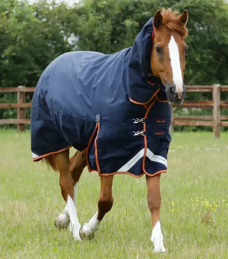 Premier Equine Titan Storm 450g Combo Turnout Rug with Snug-Fit Neck in Navy