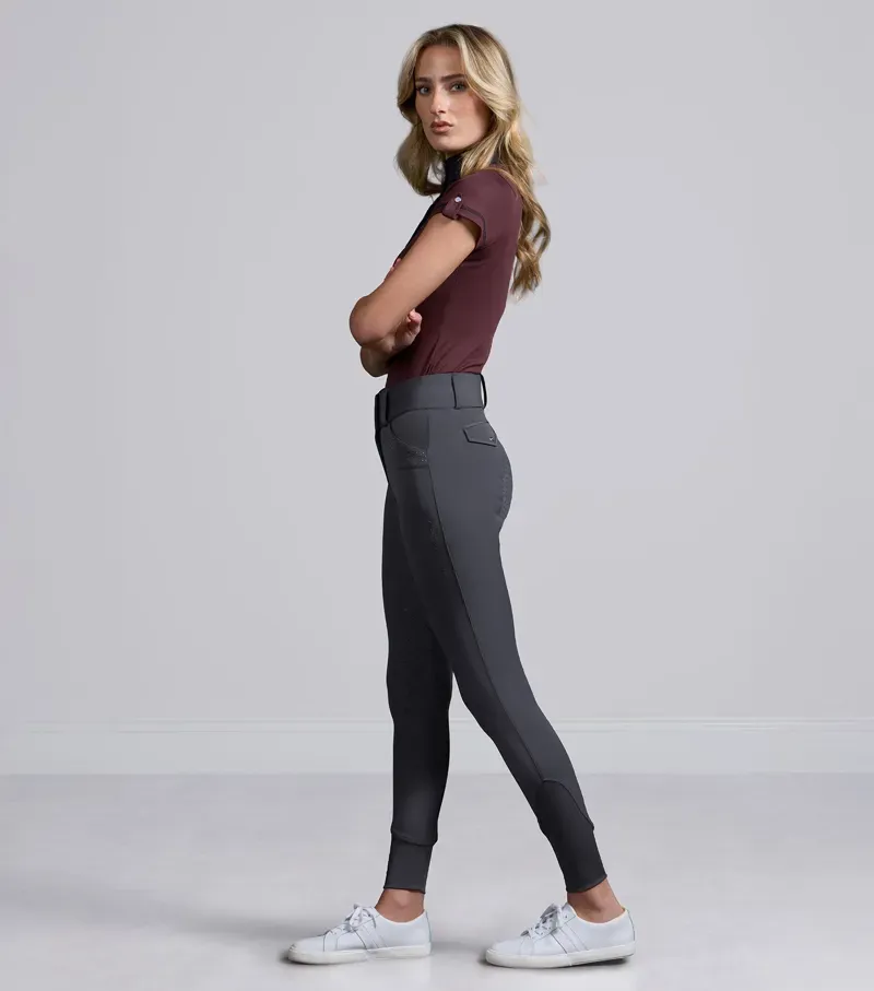 Premier Equine Int. Women's Size 34 Torino II Gel Full Seat Riding Breeches in Anthracite-4