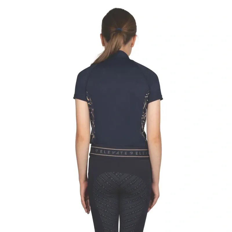 Hy Equestrian Mizs Elevate Heritage Short Sleeve Base Layer in Navy-1