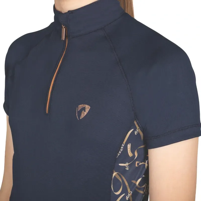 Hy Equestrian Mizs Elevate Heritage Short Sleeve Base Layer in Navy-2