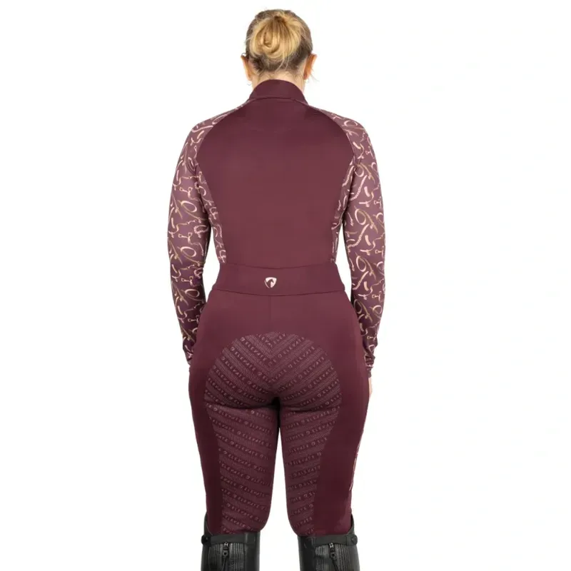 Hy Equestrian Elevate Heritage Riding Tights in Berry-2