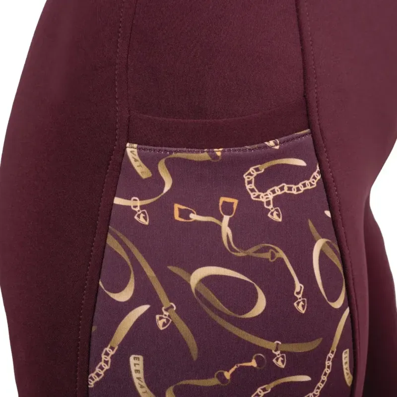 Hy Equestrian Elevate Heritage Riding Tights in Berry-3