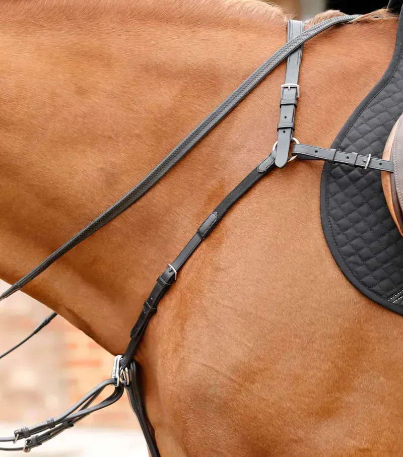 Premier Equine Valbrona Performance Breastplate in Black-1