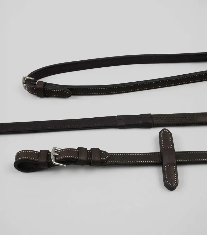 Premier Equine 5/8 Veneto Rubber Grip Reins in Brown