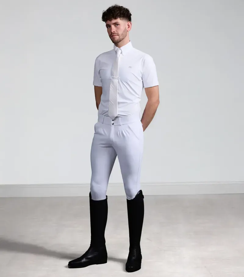 Premier Equine Int. Men's Size 32 Verismo Gel Knee Riding Breeches in White