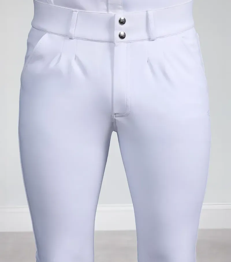 Premier Equine Int. Men's Size 38 Verismo Gel Knee Riding Breeches in White-3