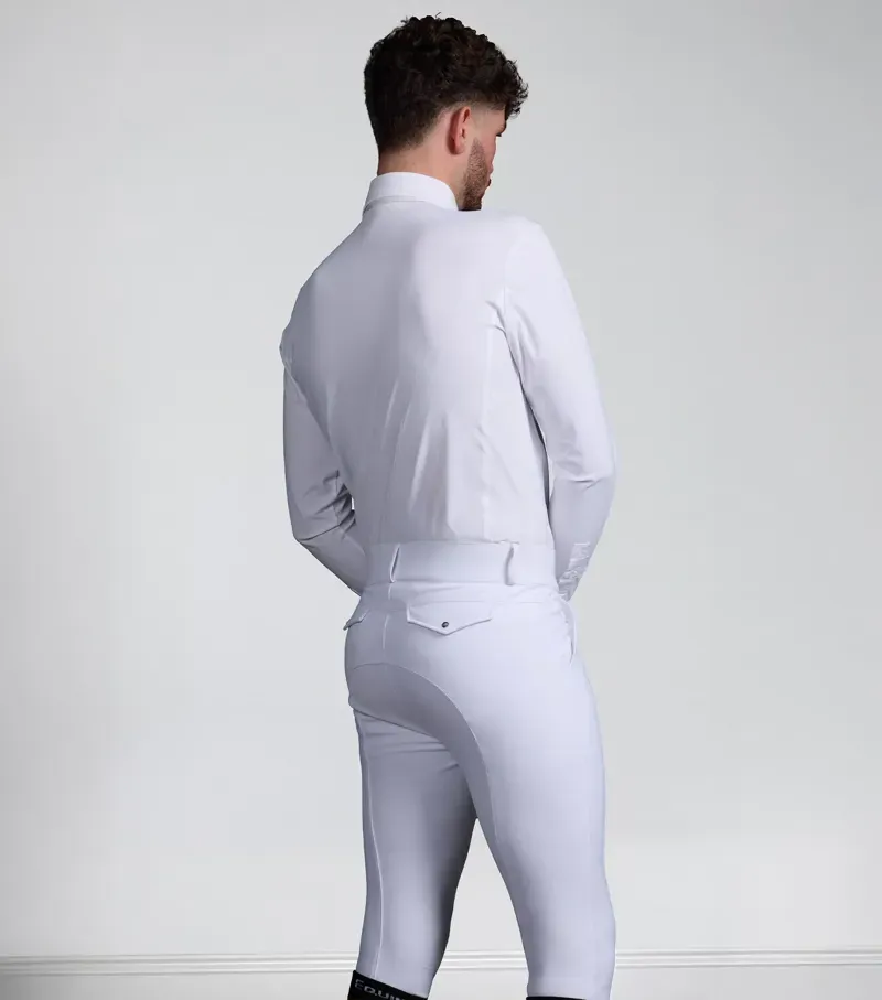 Premier Equine Int. Men's Size 234 Verismo Gel Knee Riding Breeches in White-2