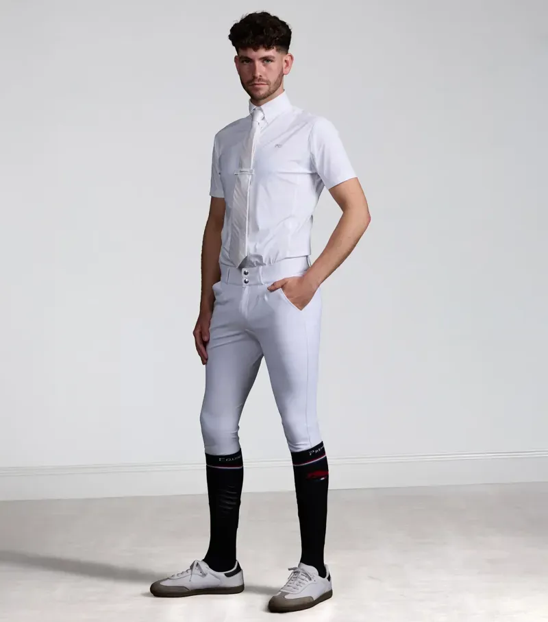 Premier Equine Int. Men's Size 32 Verismo Gel Knee Riding Breeches in White-1