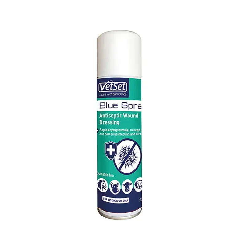 Vetset 250ml antiseptic BlueSpray