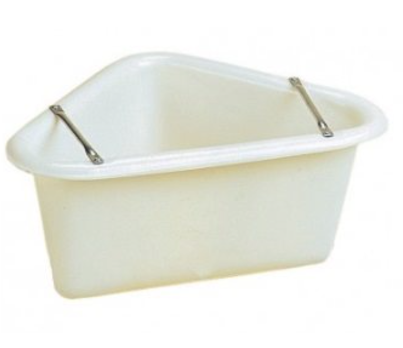 Stubbs Plastic Corner Manger with Steel Frame in White