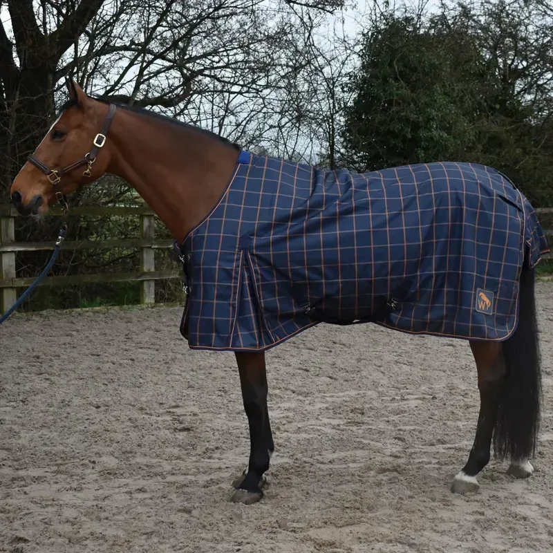 Whitaker Jacob Lightweight Turnout Rug in Navy/Orange